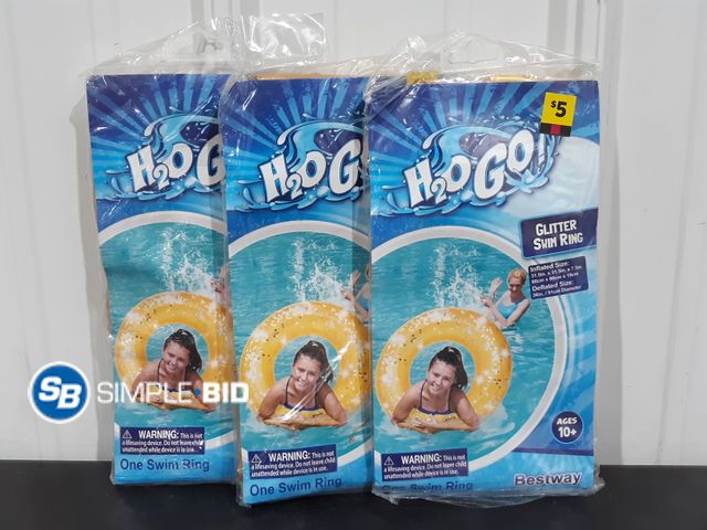 Lot 58-27454 - Lot of (3) New H2O GO! Glitter Swim Rings - for ages 10+