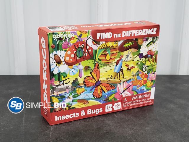 Lot 58-50556 - New QUOKKA 100-Piece Puzzles for Kids -- Find the Difference - Insects and Bugs
