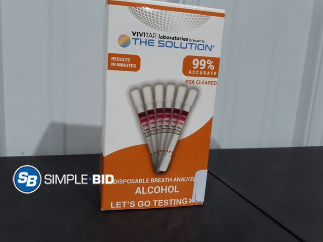 Lot 58-28254 - New Vivitar The Solution Disposable Breath Analyzer ALCOHOL tests - 6 come in box