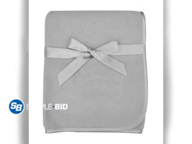 Lot 58-38990 - New American Baby Company Fleece Blanket with Silk-Like Satin Trim, Soft, Warm &amp; Cozy, Gray, 30"...