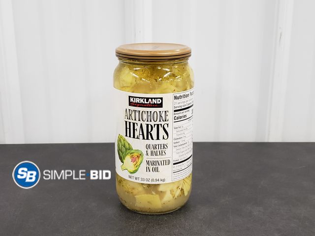 Lot 58-51135 - Kirkland Artichoke Hearts 33 oz - unopened