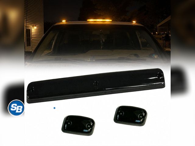 Lot 58-77231 - New Black Lens 3Pcs LED Cab Marker Lights for 2002-2007 Chevy Silverado GMC Sierra 1500 2500 3500 Tr...