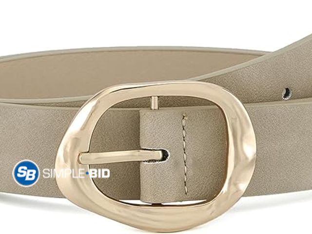 Lot 58-77695 - New Earnda Women Leather Belt for Jeans Dresses, Fashion Buckle Waist Belts | 1.2 in Wide, Trendy Li...