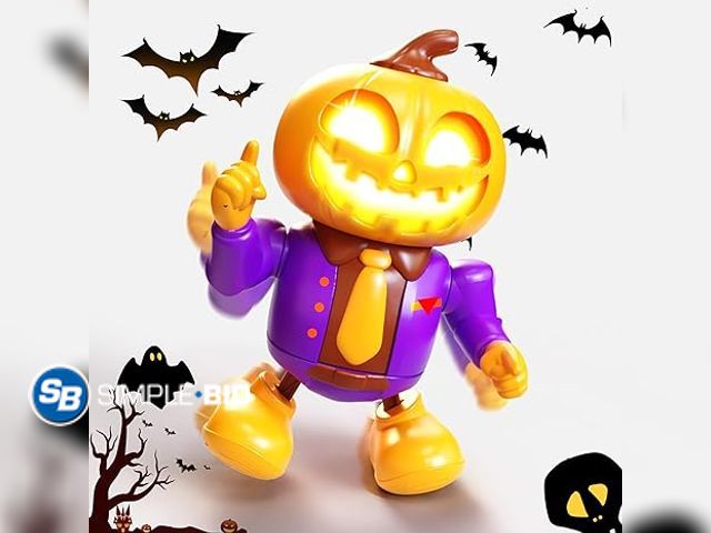 Lot 58-53664 - WWICILY Halloween Pumpkin Dancing Robot Toy – Light-Up Musical Walking Figure, Party Decoration for ...