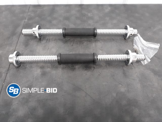 Lot 58-41897 - Leadnovo Adjustable Dumbbell Handle/Straight Barbell/ Arm Blaster for 1" Cast Iron Weight Plates wit...