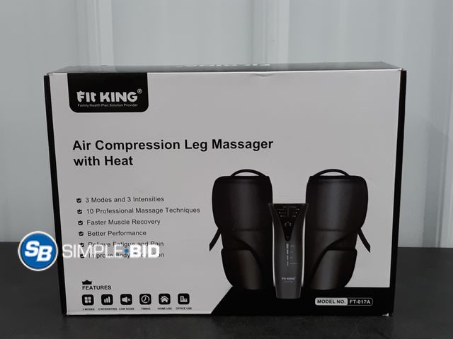 Lot 58-39091 - Fit King Air Compression Leg Massager with Heat- No Power Cord - Appears New/Unused