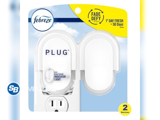 Lot 58-58948 - New Febreze Plug In Air Freshener Odor-Fighting Scented Oil Warmer Device 2 Count