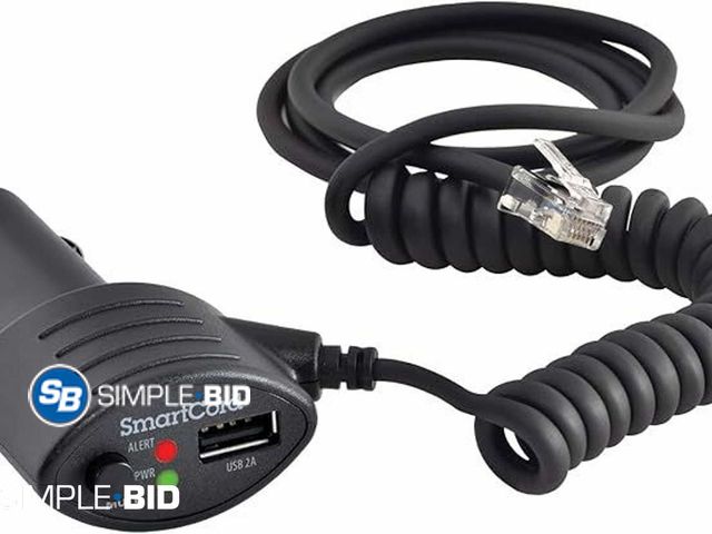 Lot 58-25557 - Escort Cobra Official SmartCord USB, Half Straight Half Coiled Cord with USB Charging Port, Works wi...