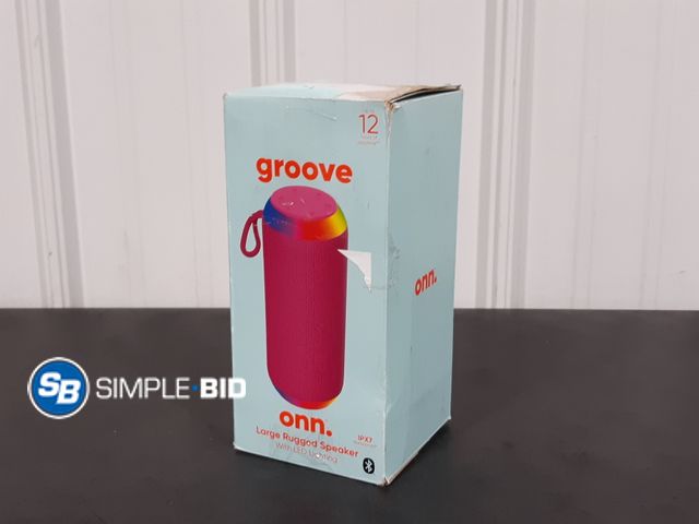 Lot 58-26429 - Groove Onn.  Large Rugged Speaker with LED Lighting