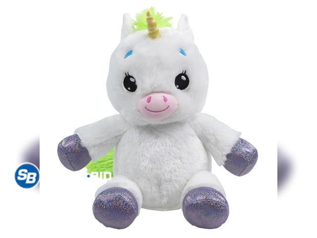 Lot 58-36713 - New Happy Nappers: Lullabrites Unicorn - Musical Light Up Bedtime Plush - White &amp; Green - Plays ...