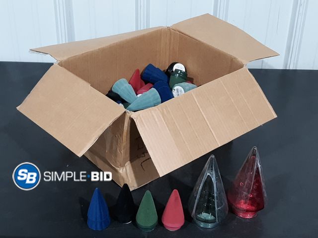Lot 58-21959 - Lot of (60) New Fabric Glass CHRISTMAS Tree Decor - variety of colors