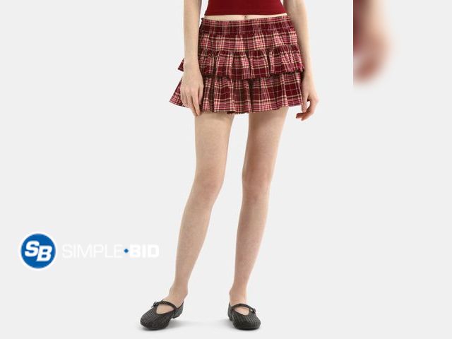 Lot 58-36102 - New Women's - Young Adult No Boundaries Woven Cotton Plaid Skort, Women's - SIZE S