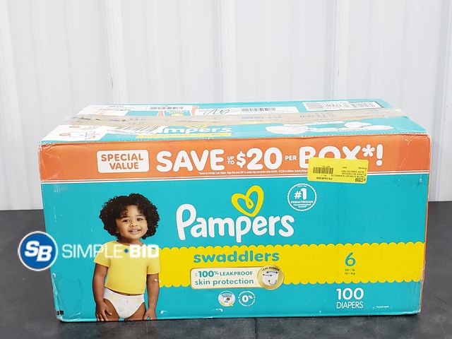 Lot 58-54766 - DIAPERS! New Pampers - SIZE 6 diapers - 35+lbs
