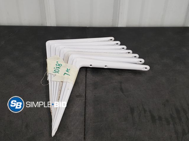 Lot 58-77542 - Lot of (7) 10 x 8" Shelf Brackets White