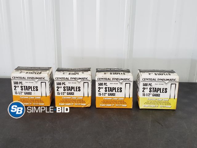 Lot 58-71884 - Lot of (4) Central Pneumatic 2" Staples 500 pc each in each box