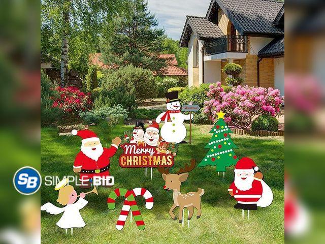 Lot 58-33072 - Christmas Outdoor Indoor Yard Signs Decorations -Xmas Holiday Winter Wonderland Yard Sign Outdoor La...