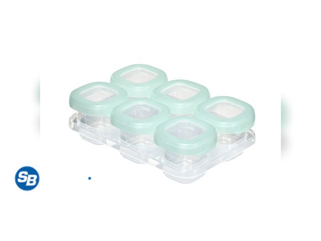 Lot 58-67611 - New OXO Tot Baby Blocks Food Storage Containers, 2 oz, Opal, 6-Pack, For Infants Ages 0-12 months