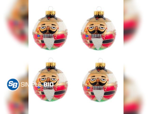 Lot 58-31767 - New Kurt's Adler Glass Nutcracker ornaments - set of 4