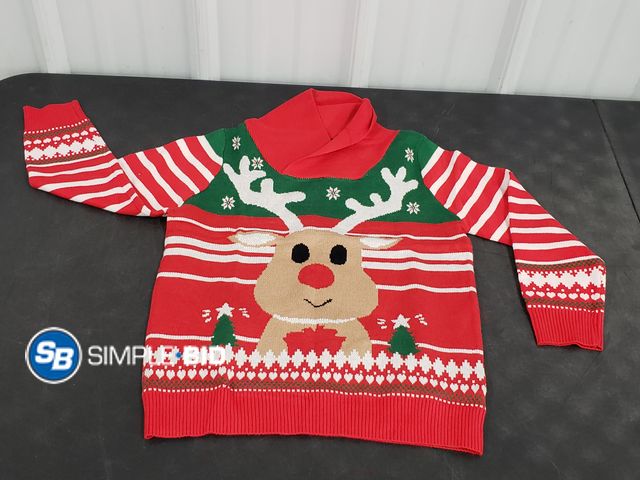 Lot 58-77723 - New Kid's Reindeer Ugly Sweater - Size XS