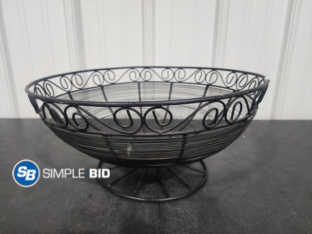 Lot 58-28931 - Black Metal Fruit Bowl - in good condition