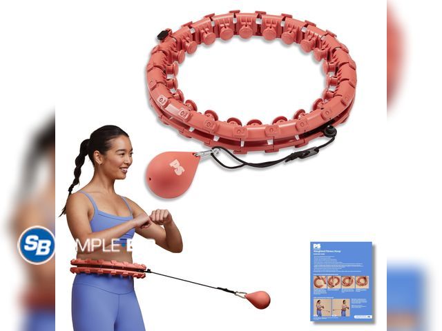 Lot 58-33721 - New Popsugar Adjustable Weighted Fitness Hoop, Coral