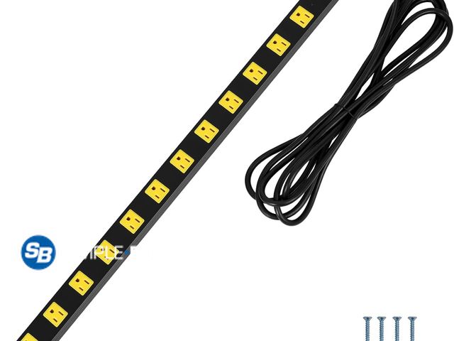 Lot 58-32353 - New Suraielec Power Tap with Surge Protector 12 Outlet Long Metal Power Strip