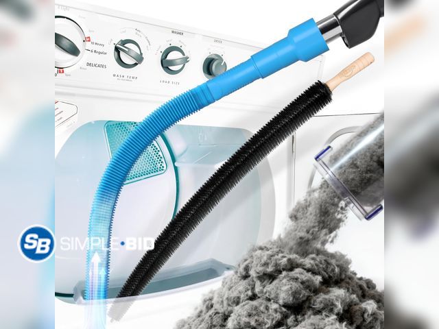 Lot 58-73494 - New Holikme Dryer Vent Cleaner Kit 2Pack - Lint Vacuum Attachment &amp; Brush | Blue Dryer Vent Vacu...