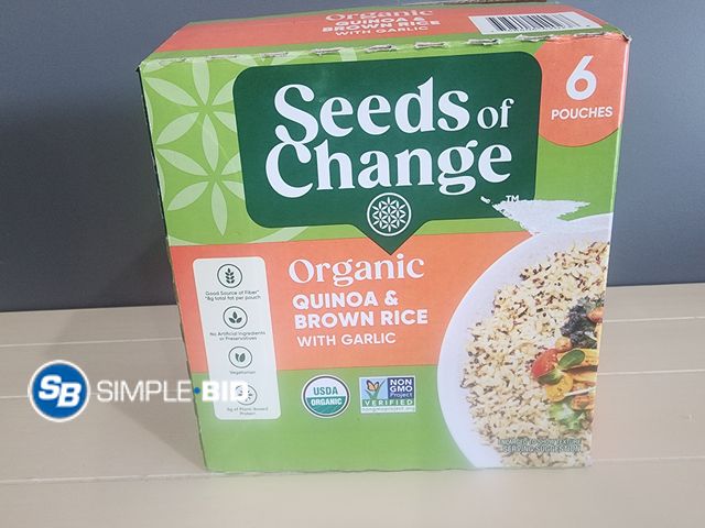 Lot 58-35884 - Seeds of Change Organic Quinoa and brown rice with garlic - 6 pouches - unopened