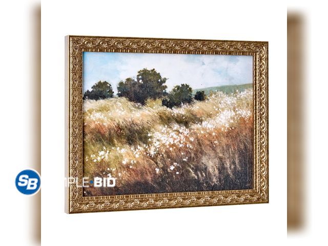 Lot 58-58754 - New Home Decor Collection Calm Meadow Landscape Wall Art, Nature Canvas Print with Wood Bronze Frame...