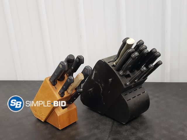 Lot 58-57607 - Lot of (2) Kitchen Wood Block Knife Sets