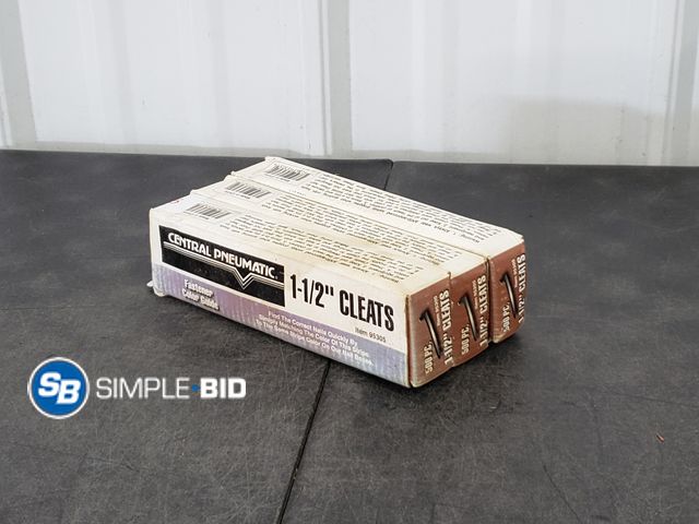 Lot 58-71885 - Lot of (3) Central Pneumatic Fasteners - 1 1/2" Cleats - 50 pcs in each box