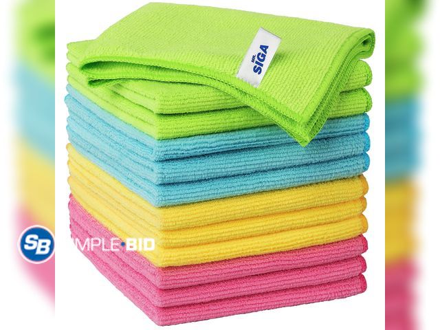 Lot 58-54265 - New MR.SIGA Microfiber Cleaning Cloth for Kitchen, Household &amp; Car Cleaning, Pack of 12, Size: 1...