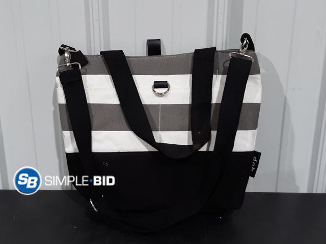 Lot 58-34973 - Black, White &amp; Grey Diaper Bag/Purse - appears unused