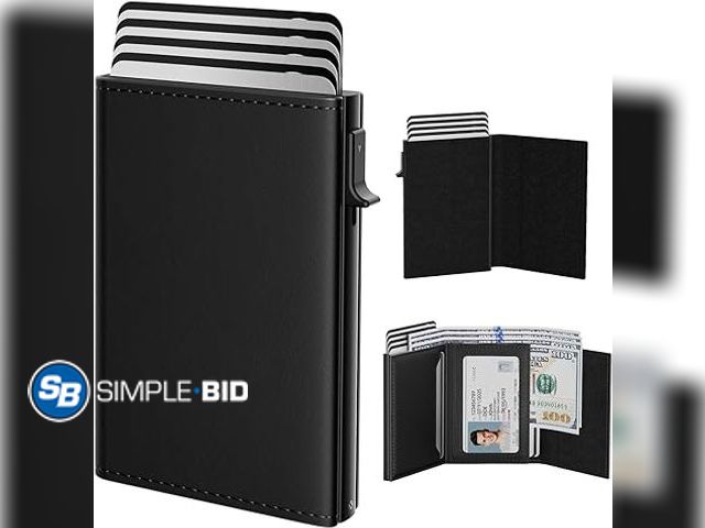 Lot 58-36429 - New Typecase Mens Wallet Card Holder: Pop Up Aluminum Case, Genuine Leather, Smart, RFID Blocking, S...