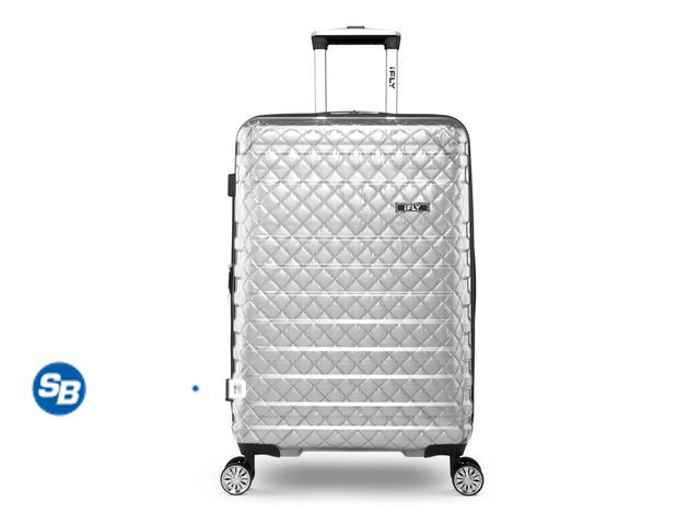 Lot 58-21785 - New IFLY - Spectre Versus Clear Silver Hardside Luggage 24 Inch Checked Luggage