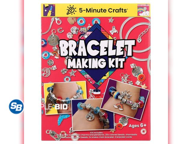 Lot 58-60820 - New 5-Minute Crafts Bracelet Making Kit Colorful Beads Charms Pendants Arts and Crafts Kids 6+ Non T...