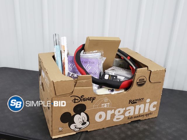 Lot 58-50352 - BOX of Small amazon items and more - variety of items - unused