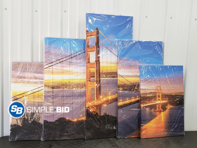 Lot 58-78553 - 5 Piece Canvas Decor - Bridge