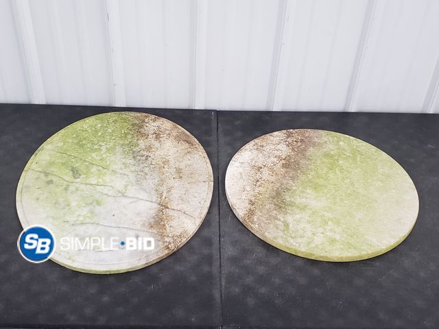 Lot 58-75740 - Lot of (2) Marble Outdoor Decor Pieces- (1) 18" Round , (1) 22" Oval - Used