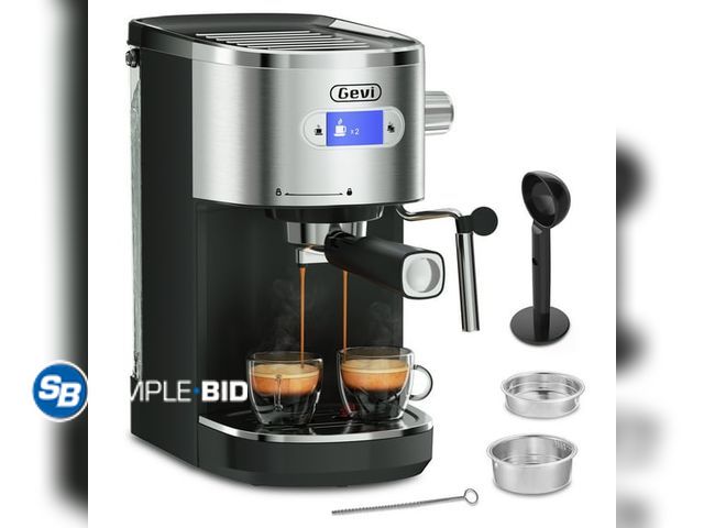 Lot 58-34869 - Gevi 20 Bar Espresso Machines, Stainless Steel Cappuccino Coffee Machine with Milk Frother Steam Wan...