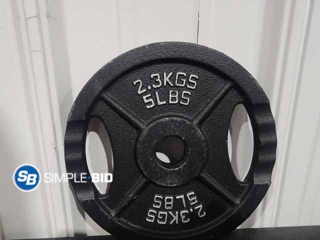 Lot 58-27532 - New New New 2" Olympic plate weight plate for strength training 5lbs