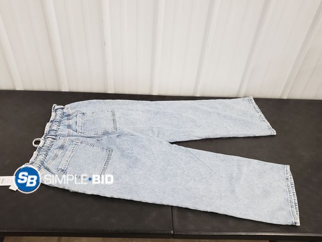 Lot 58-72288 - Time and Tru Womens Jeans - Drawstring Waist, High Rise, Wide Leg - Size L 12-14 - NWT