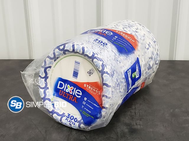 Lot 58-41461 - Dixie ultra PLATES - 300 paper plates - 6 7/8" - open package - mostly full