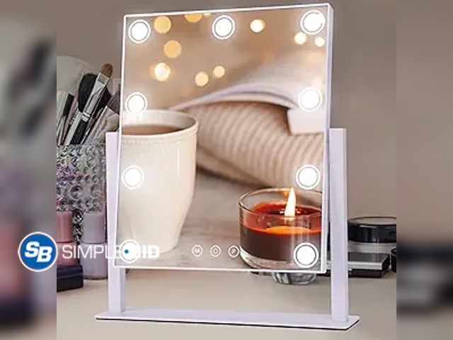 Lot 58-28497 - New EYMPEU Vanity Mirror with Lights, Hollywood Makeup Mirror with 3 Color Light Modes and 9 Dimable...