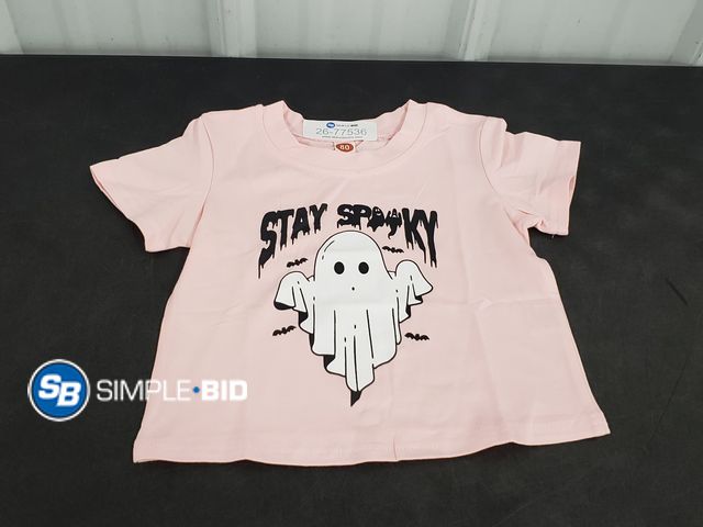 Lot 58-77536 - New Toddler Girl STAY SPOOKY! T-Shirt (size XS - 80)