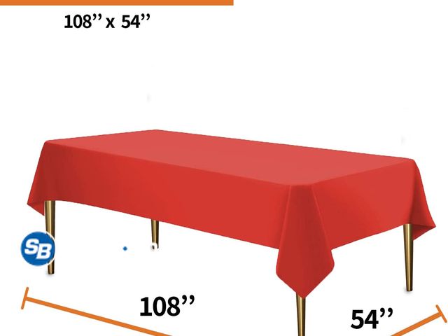 Lot 58-84134 - Lot of (3) New Party Dimensions Red Tablecloth Disposable Plastic Table Cover for Rectangle Tables (...