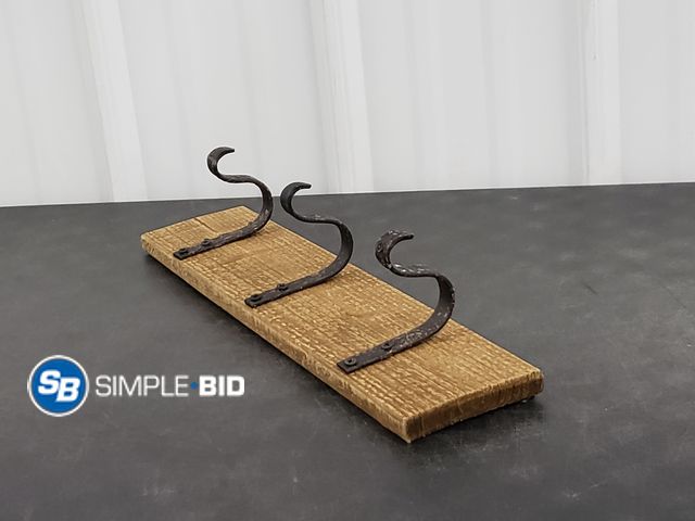 Lot 58-60363 - Decorative Wooden Coat Hook - 3 Hooks - approx. 18" x 4"