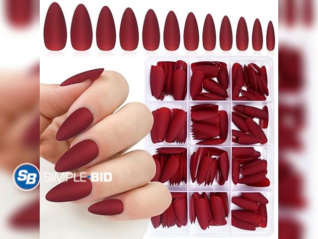 Lot 58-55870 - New 240PC Almond Press on Nails Medium Legnth Fake Nails Matte Almond Nails Press on Nail Short Stil...
