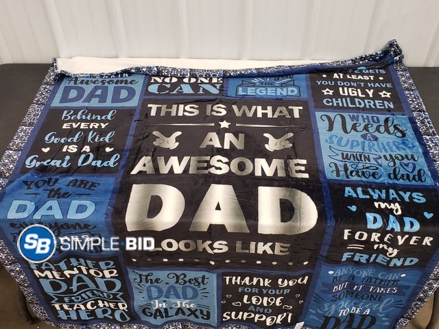 Lot 58-62893 - New DAD, Father's Day Blanket - 60" x 50" --- This is What an AWESOME dad looks like