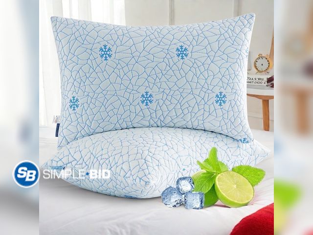 Lot 58-58034 - New EMONIA Cooling Memory Foam King Pillows Set of 2,Adjustable Support &amp; Heat Dissipation Tech ...